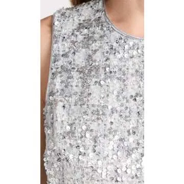 Shoshanna Women's Silver Sequin Tweed Virgo Dress