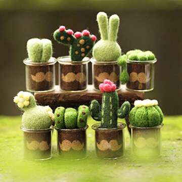 KISSBUTY Full Range of Needle Felting Kit, Cactus Wool Felted Set for Adults and Beginners Including...