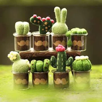 KISSBUTY Full Range of Needle Felting Kit, Cactus Wool Felted Set for Adults and Beginners Including...