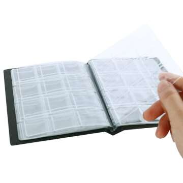Coin Collection Album 120 Pockets - 3x3cm/1.2x1.2 inch Coin Holder Book Coin Storage Album Money Penny Pocket for Collectors Black CS0112BK