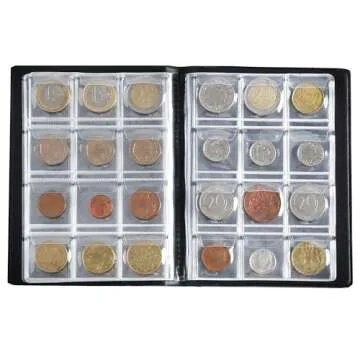 Coin Collection Album 120 Pockets - 3x3cm/1.2x1.2 inch Coin Holder Book Coin Storage Album Money Penny Pocket for Collectors Black CS0112BK