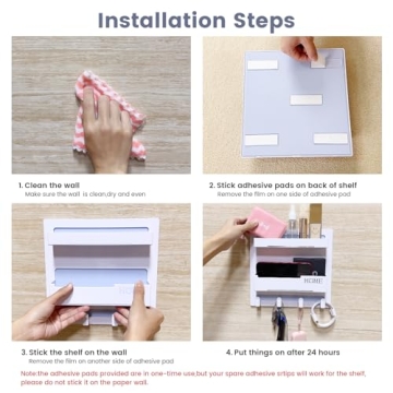 Floating Bedside Shelves: Stylish Self-Stick Organizer