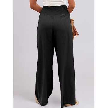 Stylish ANRABESS Women Linen Palazzo Pants for Summer