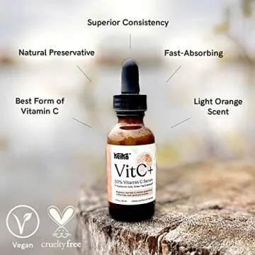 Keika VitC+ Vitamin C Serum for Face with Hyaluronic Acid, 1 fl oz.