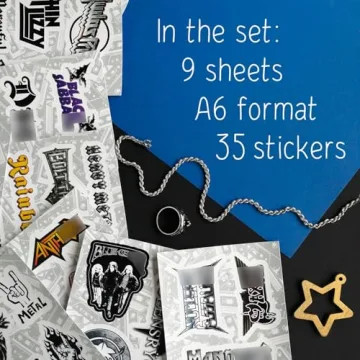 BulbaCraft Heavy Metal Band Sticker Pack - 35 Waterproof Rock Stickers for All Ages