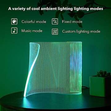 Modern Curved RGB Table Lamps for Bedrooms and Desks - Futuristic Ambient Mood Lighting for Gaming Rooms