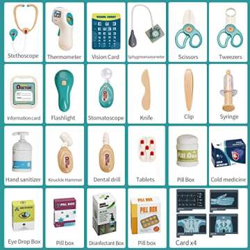 Deejoy Toy Doctor Kit for Kids 28 Accessories Set