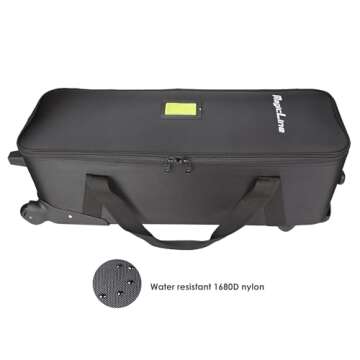 MagicLine Studio Trolley Case with Telescopic Handle 32.3x11x11.8 inch/82x28x30 cm, Rolling Camera Case,Carrying Bag with Wheels for Light Stands, Tripods, Strobes and Studio Lights,Telescopes.