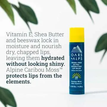 Oars + Alps Shine Free Lip Balm SPF 18 Hydrating Protection