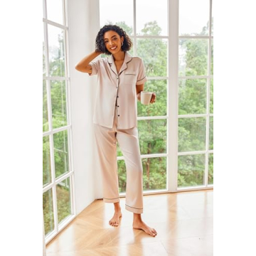 Ekouaer Silk Satin Pajamas Set - Elegant Sleepwear for Women