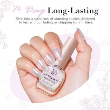 AZUREBEAUTY Shine Glitter Nail Polish Quick Dry Vegan Nail Polish Natural Infinite Shine Nail Lacquer Salon-Quality for Women Girl Gift Set 1Pcs 0.34 fl oz