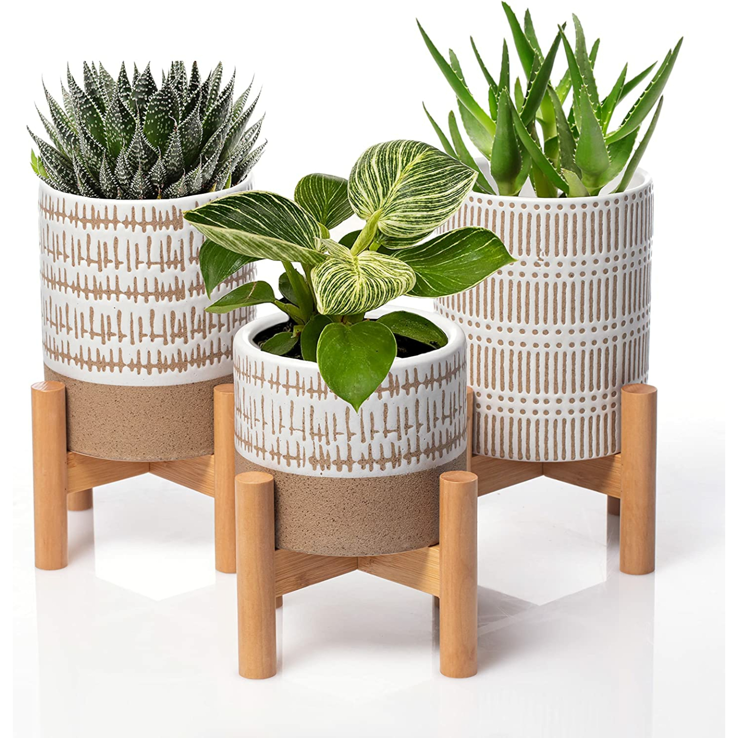 Mini Plant Stands Set with Pots for Home Decor