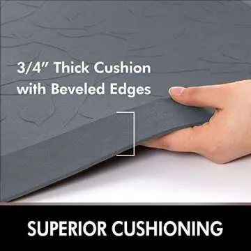 Anti Fatigue Kitchen Mat for Floor by DAILYLIFE, 3/4" Thick Kitchen Cushioned Mat, Standing Comfort Mat for Home, Office, Garage, Non-Slip Bottom, Waterproof & Easy-to-Clean (24" x 36", Grey)