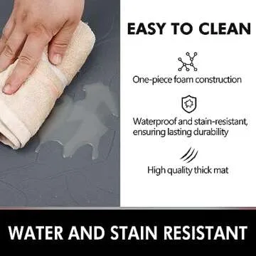 Anti Fatigue Kitchen Mat for Floor by DAILYLIFE, 3/4" Thick Kitchen Cushioned Mat, Standing Comfort Mat for Home, Office, Garage, Non-Slip Bottom, Waterproof & Easy-to-Clean (24" x 36", Grey)