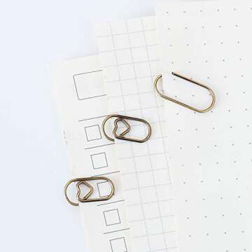200 Pcs Small Paper Clips Love Heart Shaped Paperclips Stainless Steel in Tinplate Paper Clips Holder for Office School Home Desk Organizers