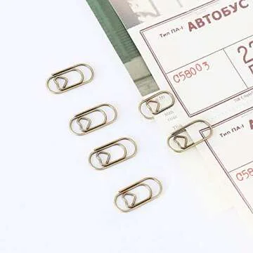 200 Pcs Small Paper Clips Love Heart Shaped Paperclips Stainless Steel in Tinplate Paper Clips Holder for Office School Home Desk Organizers