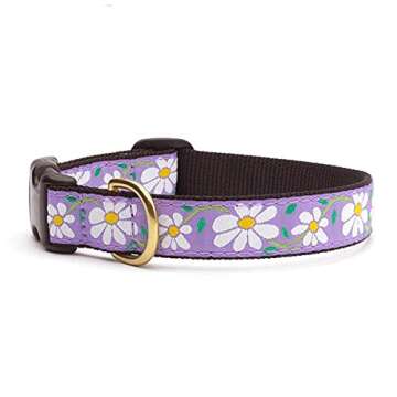 Handmade Daisy Pattern Dog Collar by Up Country - Durable & Stylish