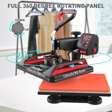 Lya Vinyl 12x15 Heat Press Machine for Custom DIY Projects