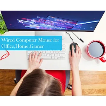 Wired USB Mouse with LED Backlight, 3200 DPI and Comfort