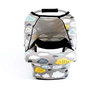 ACRABROS Car Seat Covers for Babies,All Season Infant Carseat Cover Canopy for Boys and Girls,Stretchy Adjustable Peeping Window with Mesh Cover,Warm Breathable Universal Fit,Clouds Sheep