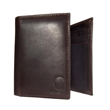 Carhartt Men's Standard Trifold Wallet - Durable Oil Tan Leather in Brown