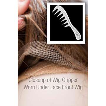 Cardani Magic Wig Grip Headband and Wig Comb I Non Slip Velour Secures Wigs Black