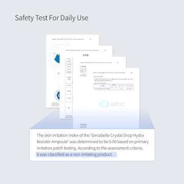 Genabelle Crystal Drop Hydra Booster Ampoule – Hydrating Serum with Hyaluronic Acid, Panthenol & Jojoba Oil for Skin Barrier and Glow – 1.01 fl.oz