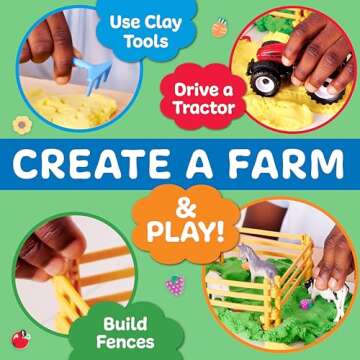 Creativity for Kids Sensory Pack: Farm, Sensory Toys for Toddlers 3-4+, Pretend Play Farm Animals Toys, Toddler Travel Activities