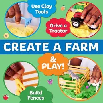 Creativity for Kids Sensory Pack: Farm, Sensory Toys for Toddlers 3-4+, Pretend Play Farm Animals Toys, Toddler Travel Activities