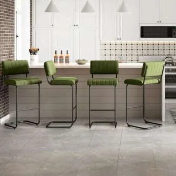 ONEVOG 30'' Modern Bar Stools - Stylish Velvet Chairs