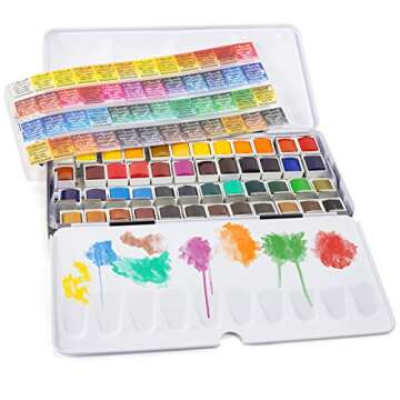 SENNELIER L'Aquarelle French Watercolor Paint, Metal Set Of 48 Half Pans