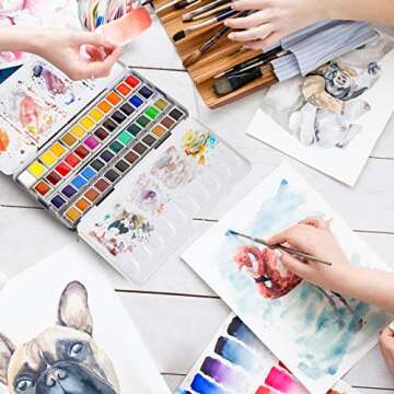 SENNELIER L'Aquarelle French Watercolor Paint, Metal Set Of 48 Half Pans