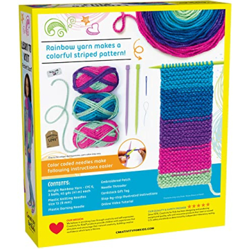 Creativity for Kids Learn to Knit Pocket Scarf Kit