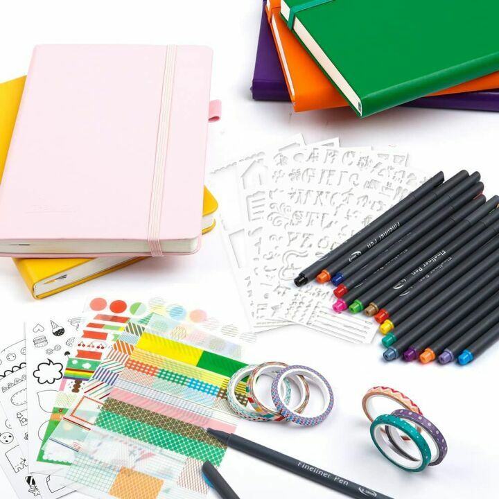 Feela Dotted Journal Kit with Pens & Stickers