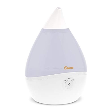 Crane Droplet Ultrasonic Small Air Humidifiers for Bedroom and Office, 0.5 Gallon Cool Mist Humidifi...