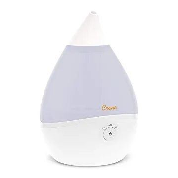 Crane Droplet Ultrasonic Small Air Humidifiers for Bedroom and Office, 0.5 Gallon Cool Mist Humidifi...