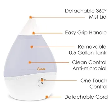 Crane Droplet Ultrasonic Humidifier for Home and Office