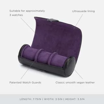 WOLF Heritage Watch Roll - Vegan Leather with Watch Guards