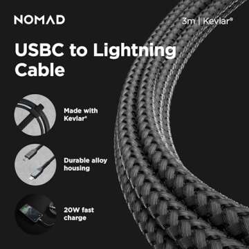 NOMAD Lightning Cable | 3.0 Meters | USB-C to Lightning