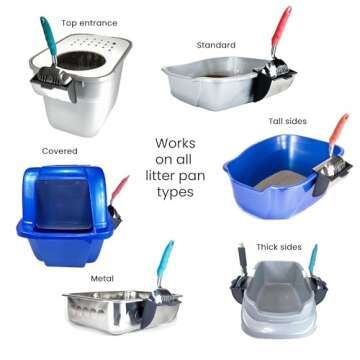 DuraScoop Cat Litter Scoop Caddy - Space-Saving, Wall-Mountable Litter Scoop Holder - Easy Hook Fitt...