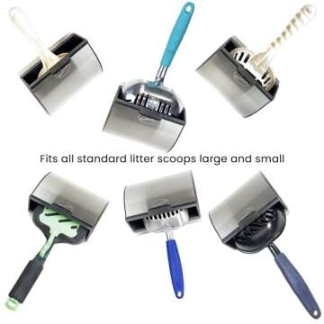DuraScoop Cat Litter Scoop Caddy - Space-Saving, Wall-Mountable Litter Scoop Holder - Easy Hook Fitting for Pans – Metal Litter Scooper Holder Ensuring Stability