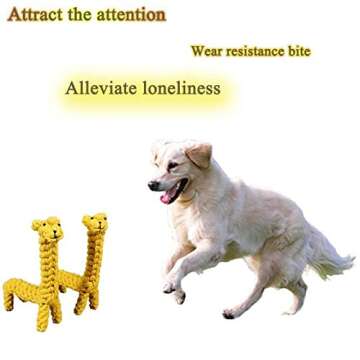 Dog Pet Puppy Chew Toys for Teething Boredom Dogs Rope Ball Knot Training Teeth Dogs Treats Toys for Small Middle Dog (Giraffe)