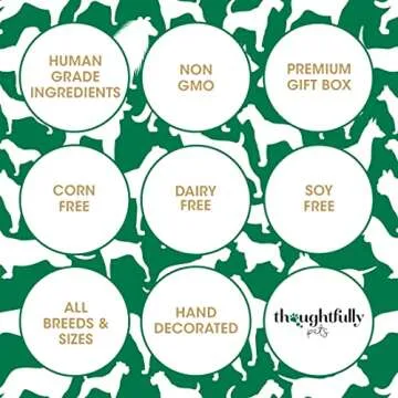 Thoughtfully Pets, Gourmet Dog Cookie Gift Set, Peanut Butter Flavored Crunchy Dog Treats in Bone Shape with Easter Designs, Set of 8