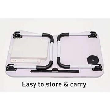 Foldable Laptop Bed Tray with Storage and Cup Holders