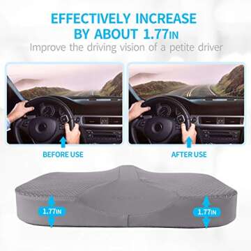 LARROUS Car Seat Cushion - Comfort Memory Foam Seat Cushion for Pain Relief