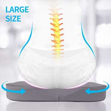 LARROUS Memory Foam Car Seat Cushion for Comfort and Support