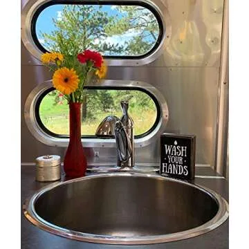 Wash Your Hands Sign by Sukha Home - Wooden Box Farmhouse Bathroom Decor, Funny Bathroom Signs, Wall Decor Art & Shelf Decorations for Kitchen and Bathroom