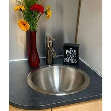 Wash Your Hands Sign by Sukha Home - Wooden Box Farmhouse Bathroom Decor, Funny Bathroom Signs, Wall Decor Art & Shelf Decorations for Kitchen and Bathroom