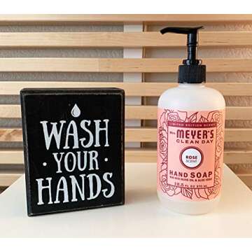 Wash Your Hands Sign by Sukha Home - Wooden Box Farmhouse Bathroom Decor, Funny Bathroom Signs, Wall Decor Art & Shelf Decorations for Kitchen and Bathroom