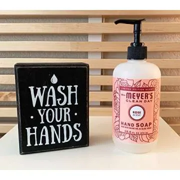 Wash Your Hands Sign by Sukha Home - Wooden Box Farmhouse Bathroom Decor, Funny Bathroom Signs, Wall Decor Art & Shelf Decorations for Kitchen and Bathroom